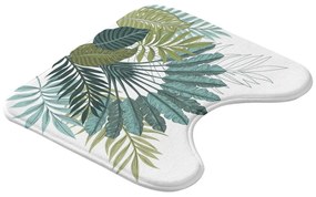 Biało-zielony dywanik łazienkowy do WC 45x45 cm Panazio – douceur d'intérieur