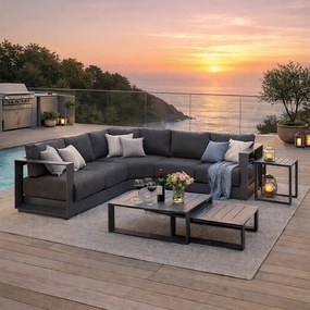 Narożnik aluminiowy dla 5 osób MADRID NEW (antracyt)