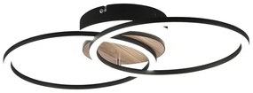 Czarno-brązowa lampa sufitowa LED ze ściemniaczem 28x46 cm Giro – Trio