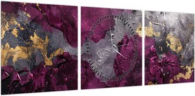 Obraz - Teksturowanie abstrakcji (z zegarem) (90x30 cm)