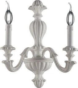 Leonardo Shabby White Wooden Wall Lamp 2 Lights .29 P.19 BL180-AP2-BCO