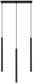 Czarna potrójna lampa wisząca tuba - S811 A8-Z79
