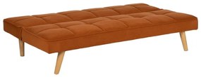 Ceglasta rozkładana sofa z tkaniny szenilowej 175 cm – Ixia
