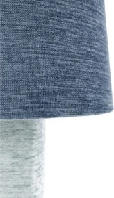 Niebieska metalowa lampa stołowa z tekstylnym kloszem (wysokość 50 cm) Demra – Bizzotto