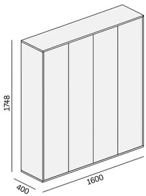 PLAN Szafa biurowa wysoka BLOCK Biała
