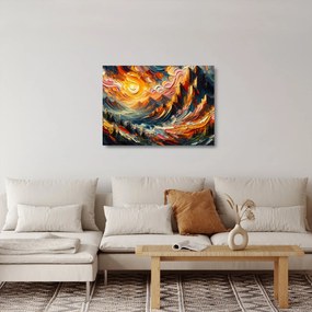Obraz na szkle - Góry oświetlone słońcem (70x50 cm)