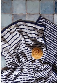 Biały/niebieski ręcznik z mieszanki bambusa frotte 50x100 cm Nuance – JUNA