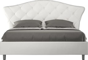 Łóżko bez stelaża tapicerowane 160x190 sztucznej skóry Biały Langre