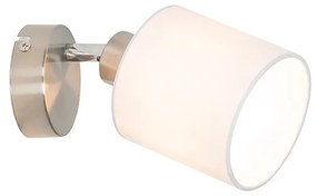 Nowoczesna lampa ścienna stalowa z białym kloszem regulowanym - Hetta Nowoczesny Oswietlenie wewnetrzne
