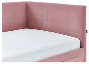Różowe narożne łóżko dziecięce ze schowkiem 90x200 cm Cool – Meise Möbel