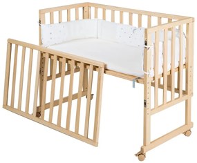 Łóżeczko na kółkach 90x45 cm w naturalnym kolorze Star Magic – Roba