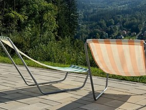 Zestaw 2 składanych leżaków plażowych SAND, turkusowe paski