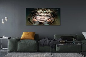 Zdjęcie na płótnie Kobieta o Niebieskich Oczach