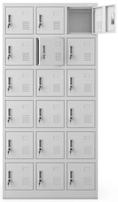 Skrytkowa szafa socjalna KAROL, 900 x 1850 x 400 mm, szara
