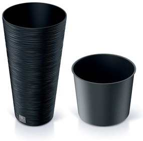 Donica ogrodowa okrągła Furu Slim 57 cm antracyt PROSPERPLAST