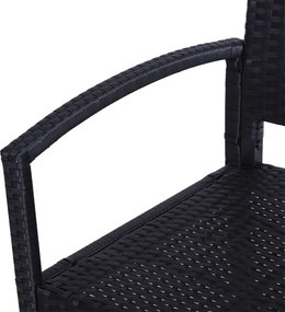 Outsunny ŁAWKA OGRODOWA RATTANOWA 2- OSOBOWA czarna