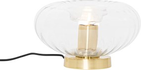 Lampa stołowa w stylu art deco złota ze szkłem - Ayesha