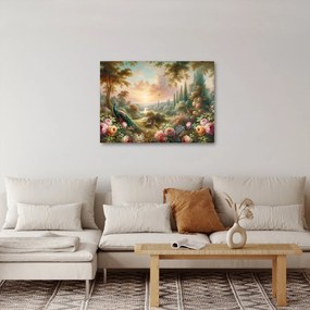 Obraz - Pawie w ogrodzie (70x50 cm)
