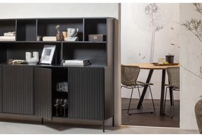 Czarny regał z litego drewna sosnowego 200x150 cm Gravure – WOOOD