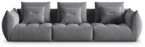 Ciemnoszara aksamitna sofa 332 cm Bloom – Micadoni
