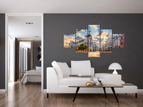Obraz - Calle Gran Vía, Madryt, Hiszpania (125x70 cm)