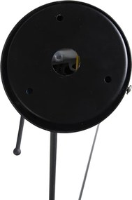 Lampa wisząca czarna z abażurem lnianym czarnym 35 cm - Blitz