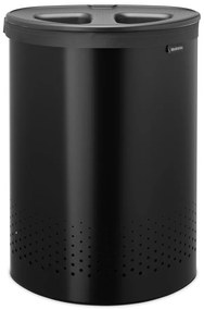 Metalowy kosz na pranie w kolorze matowej czerni 55 l Selector – Brabantia