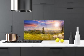 Panel Szklany Pejzaż pod Błękitnym Niebem