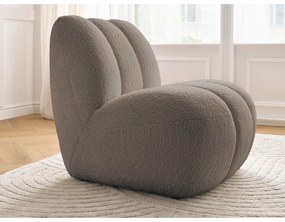 Szarobrązowy fotel z materiału bouclé Janissaire – Bobochic Paris