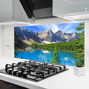 Szkło do Kuchni na Ścianę Leśne Jezioro u Stóp Gór