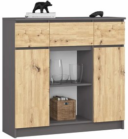 Nowoczesna komoda grafit + artisan - Nuvo