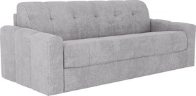 Kanapa 4-osobowa rozkładana typu express z jasnoszarej tkaniniy teksturowanej - Powierzchnia spania 160 cm - Materac 22 cm z pianką memory - DARIELO