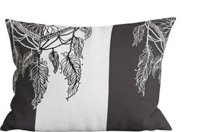 Poszewka na poduszkę z mikrofibry TIRSO 70x90 cm, szaro-biała
