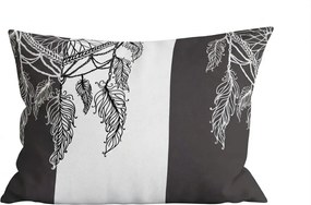 Poszewka na poduszkę z mikrofibry TIRSO 70x90 cm, szaro-biała