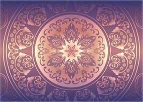 Obraz na szkle - Mandala na fioletowym gradiencie (70x50 cm)