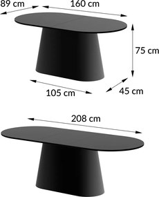 Rozkładany owalny stół Capitolo Hubertus dąb / połysk