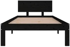 Czarne sosnowe łóżko jednoosobowe 90x200 - Xena 3X