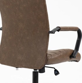 Fotel biurowy, obrotowy Hexon, brązowa ekoskóra