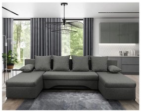 Uniwersalny rozkładany narożnik z pojemnikiem w kształcie U ALMEIDA antracyt