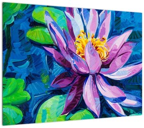 Obraz lilii wodnej na wodzie (70x50 cm)