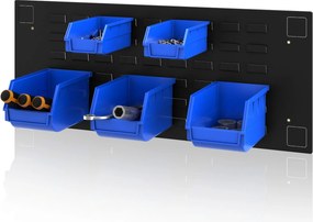Tablica perforowana na pojemniki tylna czarna, 834x342x10 mm: akcesoria do MEGAN