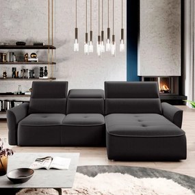 Narożnik MURILLO S Mini z elektryczną regulacją siedziska Prawostronny w tkaninie VOGUE 17 WERSAL