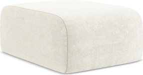 Pufa - z tkaniny szenilowej - biały - LANI