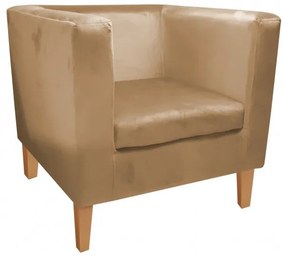 Fotel Monaco tkanina Welur : Kolor nogi - Drewno, Kolor tkaniny - VELVET - MG06, Wysokość nogi - 20 cm