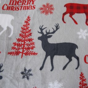 PrzytulneMieszkanie.pl PrzytulneMieszkanie.pl Pościel z mikropluszu MERRY CHRISTMAS DEER szara Rozmiar pościeli: 70 x 90 cm | 140 x 200 cm