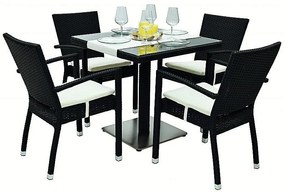 Zestaw rattanowy ogrodowy GINA 1+4 (czarny)