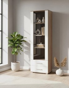 Witryna  biała + dąb sonomaS9-F29