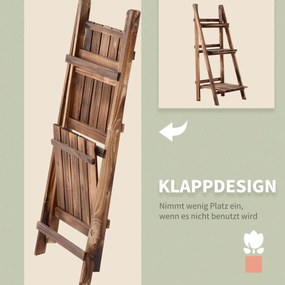 Stojak na kwiaty regał 3 półki drewno outsunny