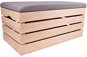 Pufa kufer skrzynia drewniana sosnowa siedzisko 80cm naturalna