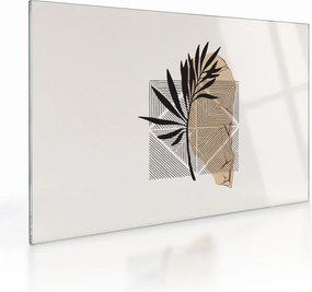 Obraz na szkle - Abstrakcja z tropikalnymi liśćmi N⁰1 (70x50 cm)
